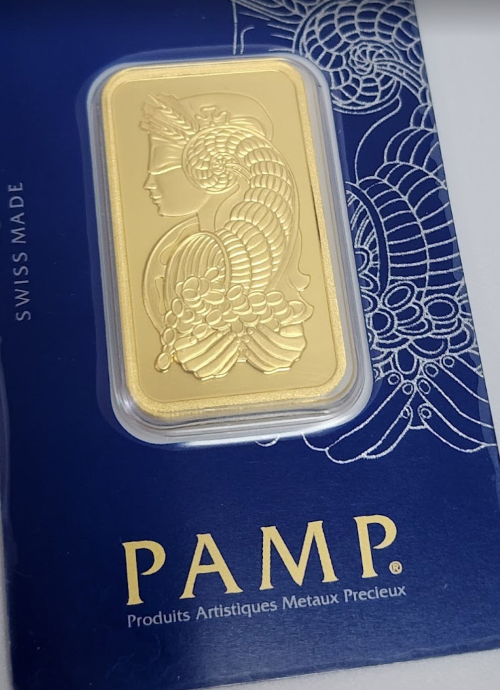1 oz PAMP Suisse Gold Bar (Classic PAMP Design, New w/ Assay)