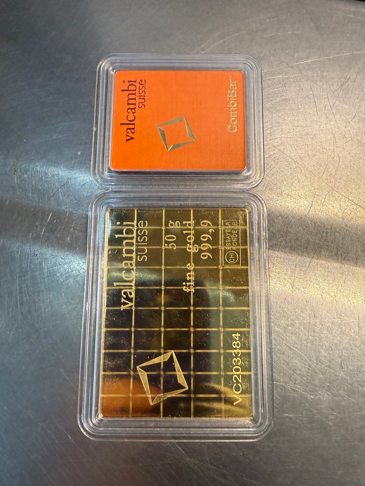 Valcambi Gold CombiBar - 50 Gram (50 x 1 Gram), .9999 Gold (1.608 troy Oz)